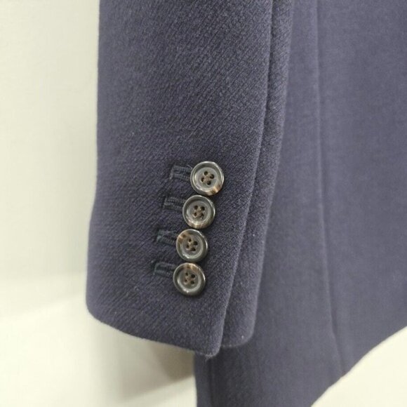 J CREW Double Cloth Italy Peacoat 8 Navy Blue Double Breast Wool Blend - Picture 7 of 16